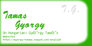 tamas gyorgy business card